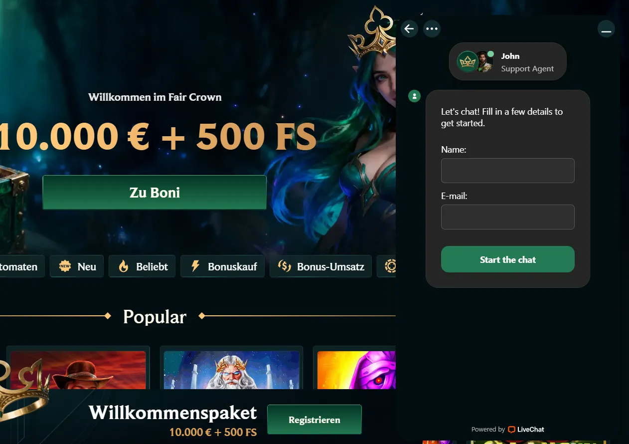 Faircrown Casino Hilfezentrum und Kundensupport