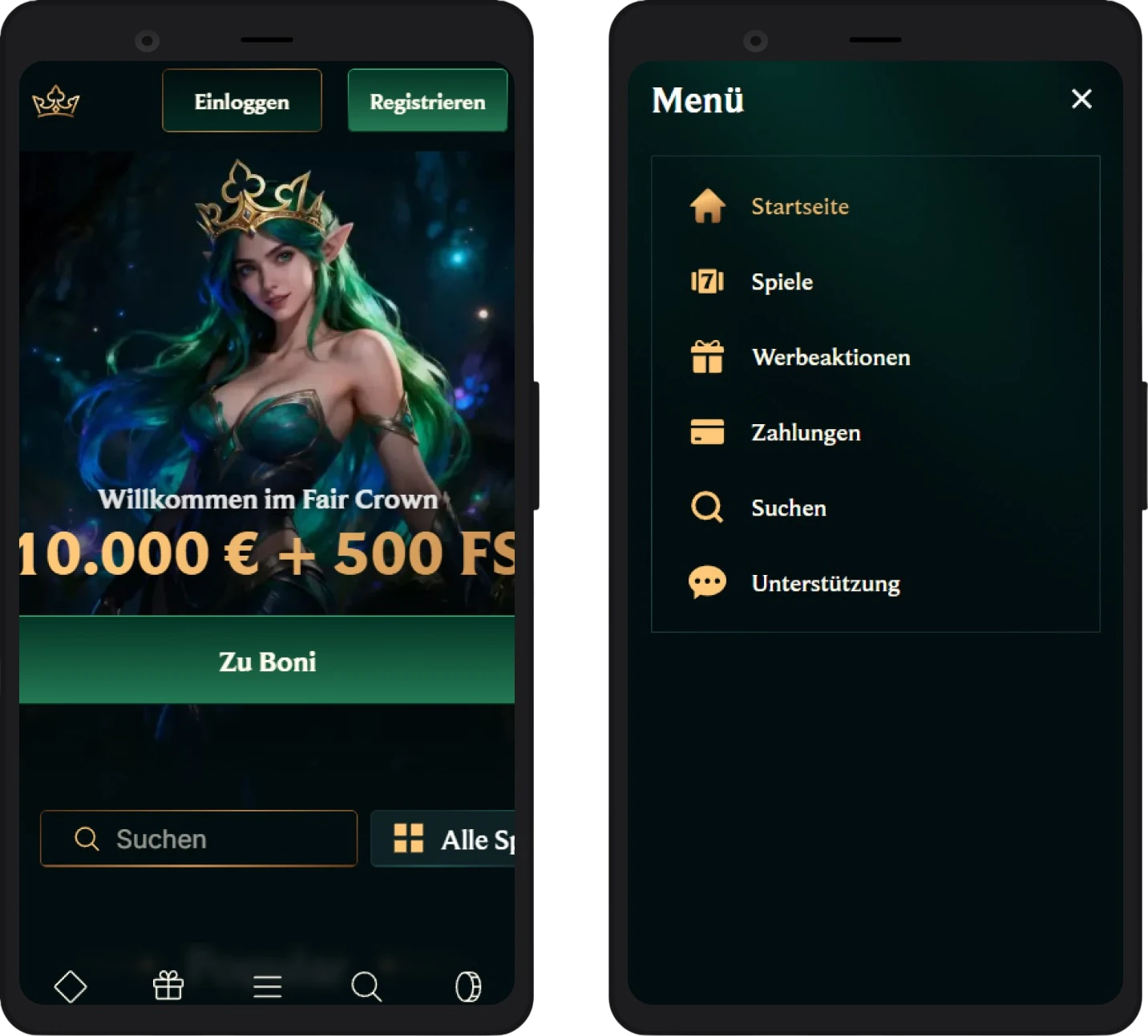 Faircrown Casino mobile App Version für Smartphone